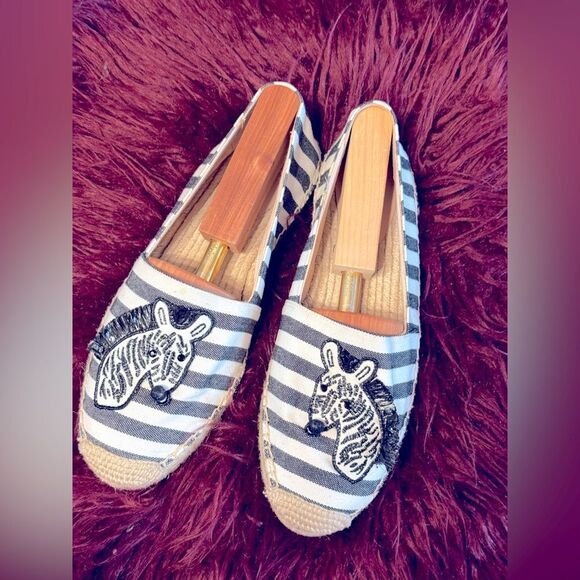 Kate Spade Striped Zebra Espadrilles Sz 9B - Picture 2 of 8